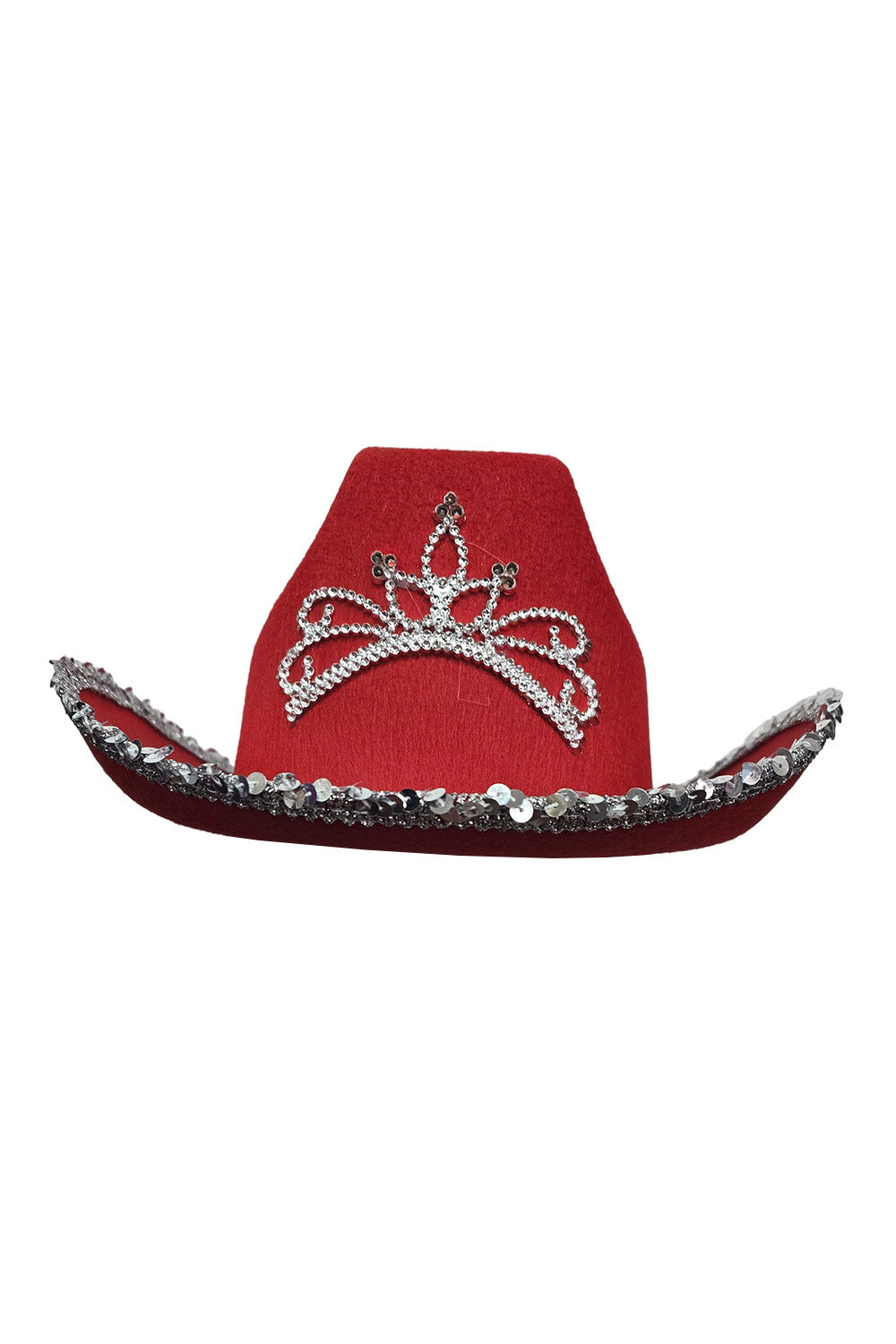 Wickedfun Light Up Tiara Red Cowboy Hat with Sequin Trim