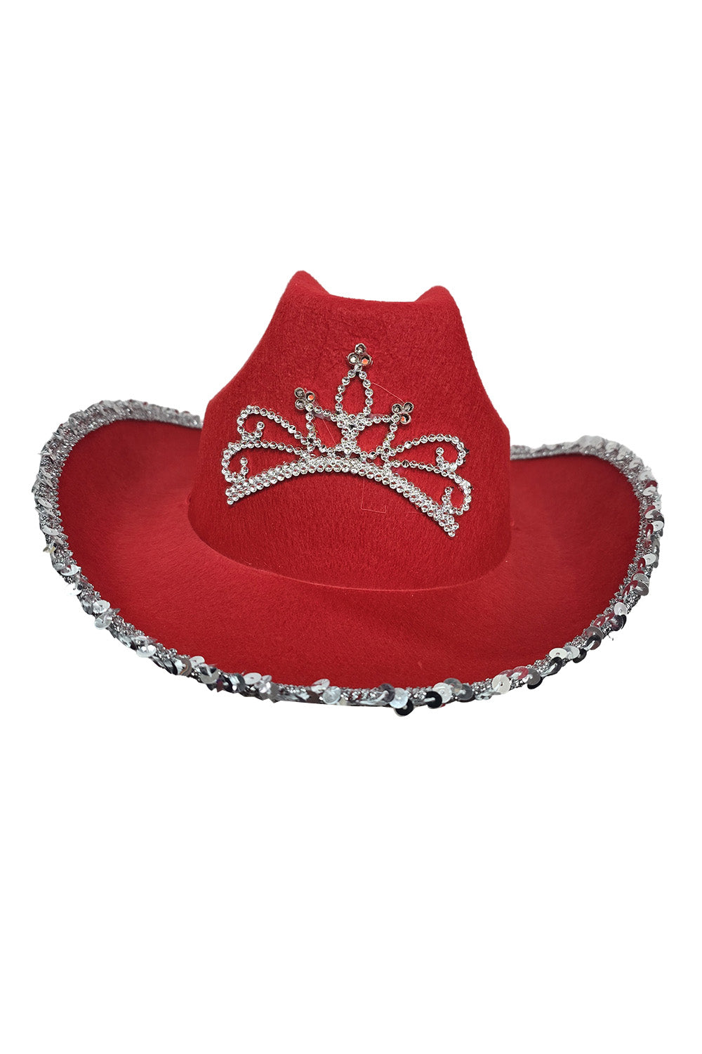 Wickedfun Light Up Tiara Red Cowboy Hat with Sequin Trim