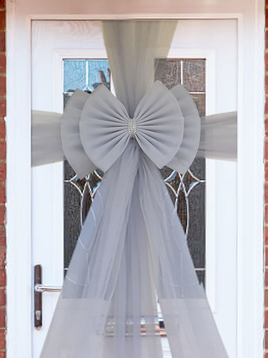 Deluxe Double Silver Door Bow