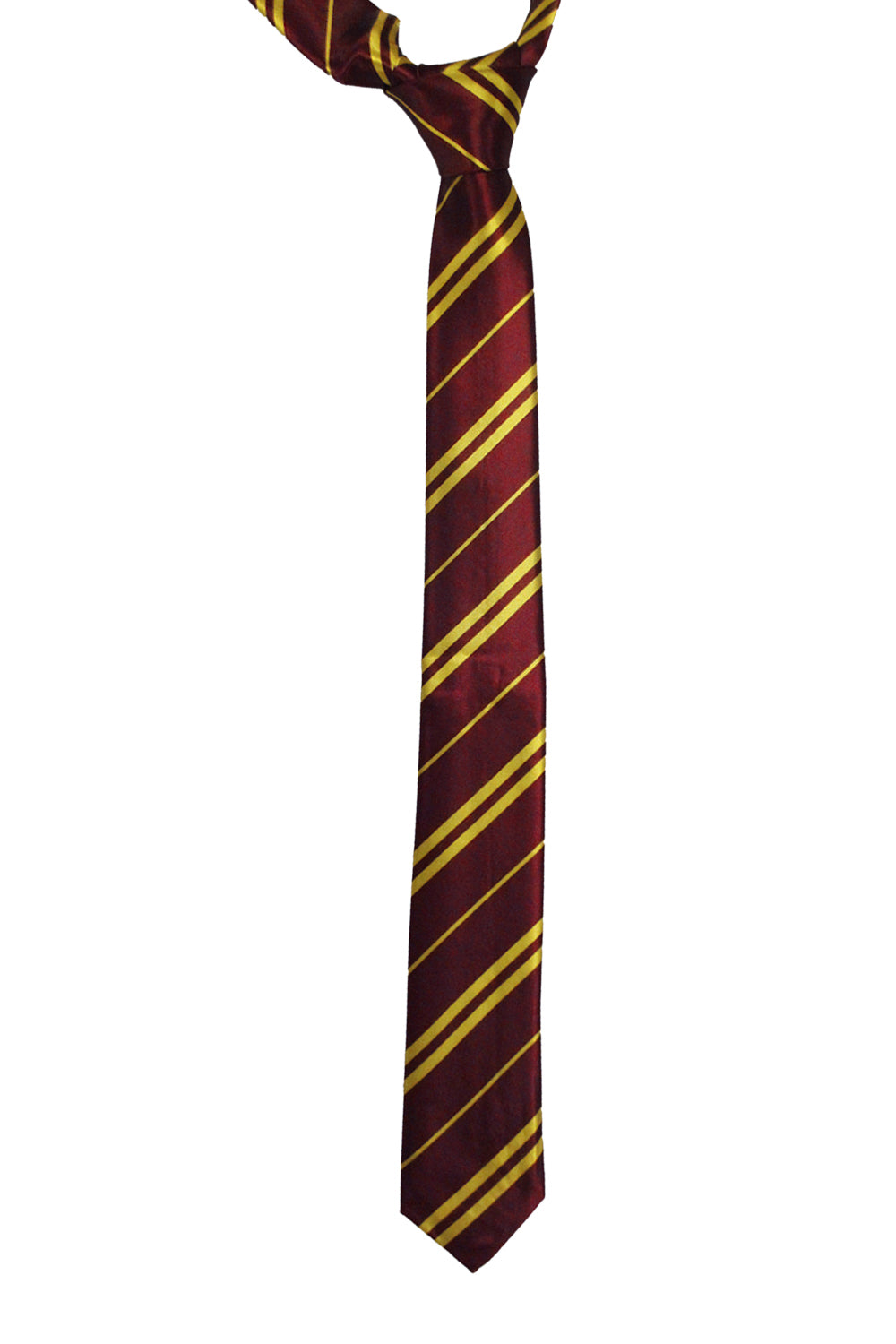 Wickedfun Maroon and Yellow Wizard Striped Neck Tie (6cm Wide)