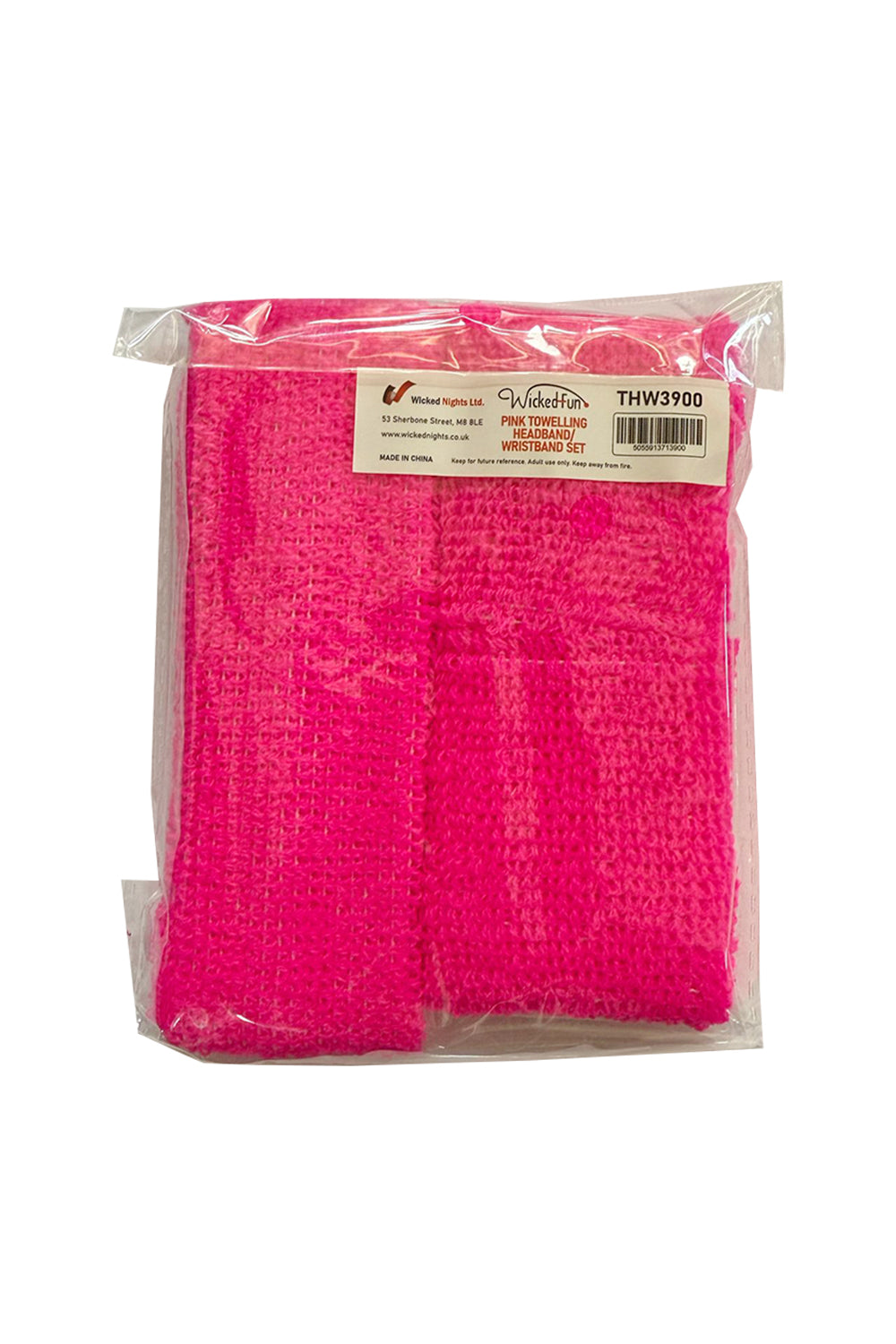 Wickedfun Pink Towelling Headband/Wristband Set