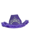 Wickedfun Purple Cowboy Hat with Fluff Trim