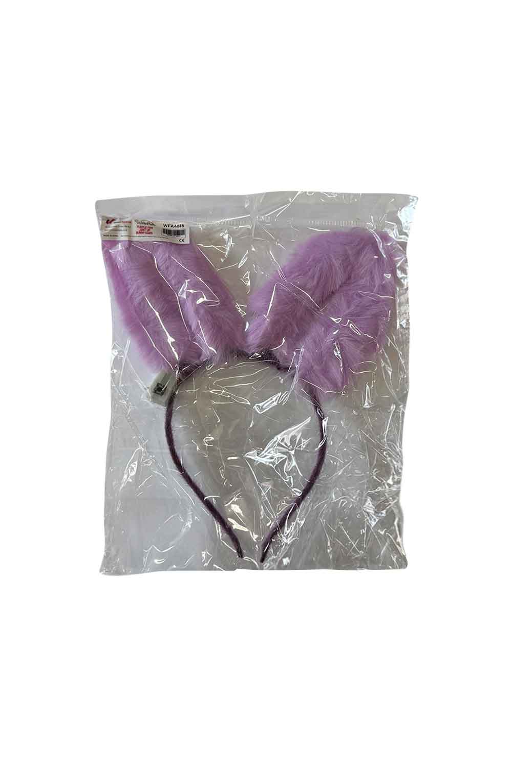 Wickedfun Purple Fur Light Up Bunny Ears