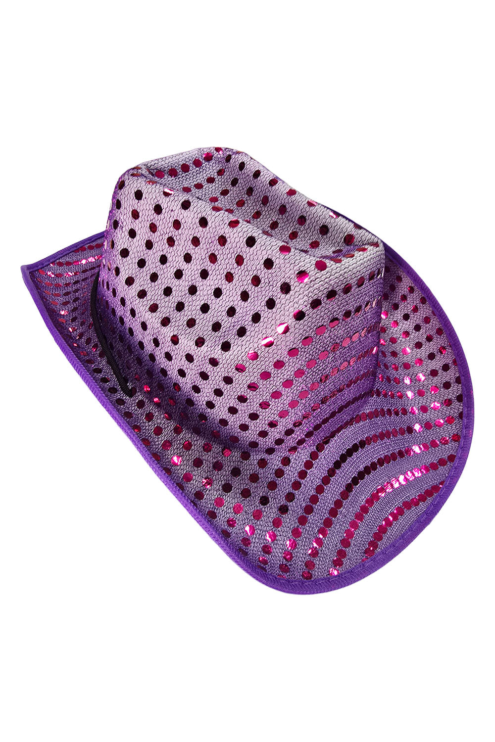 Wickedfun Purple Sequin Cowboy Hat