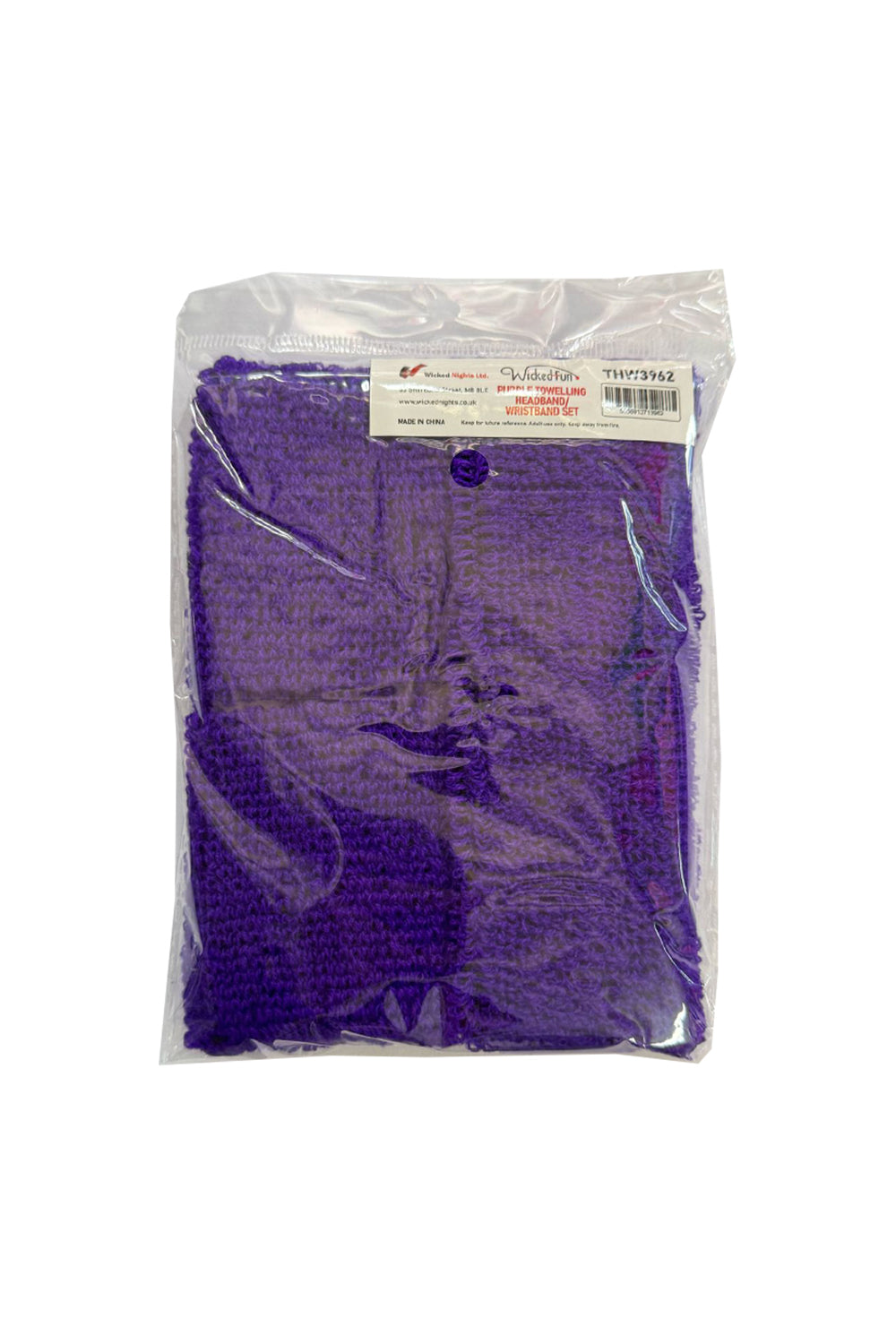 Wickedfun Purple Towelling Headband/Wristband Set