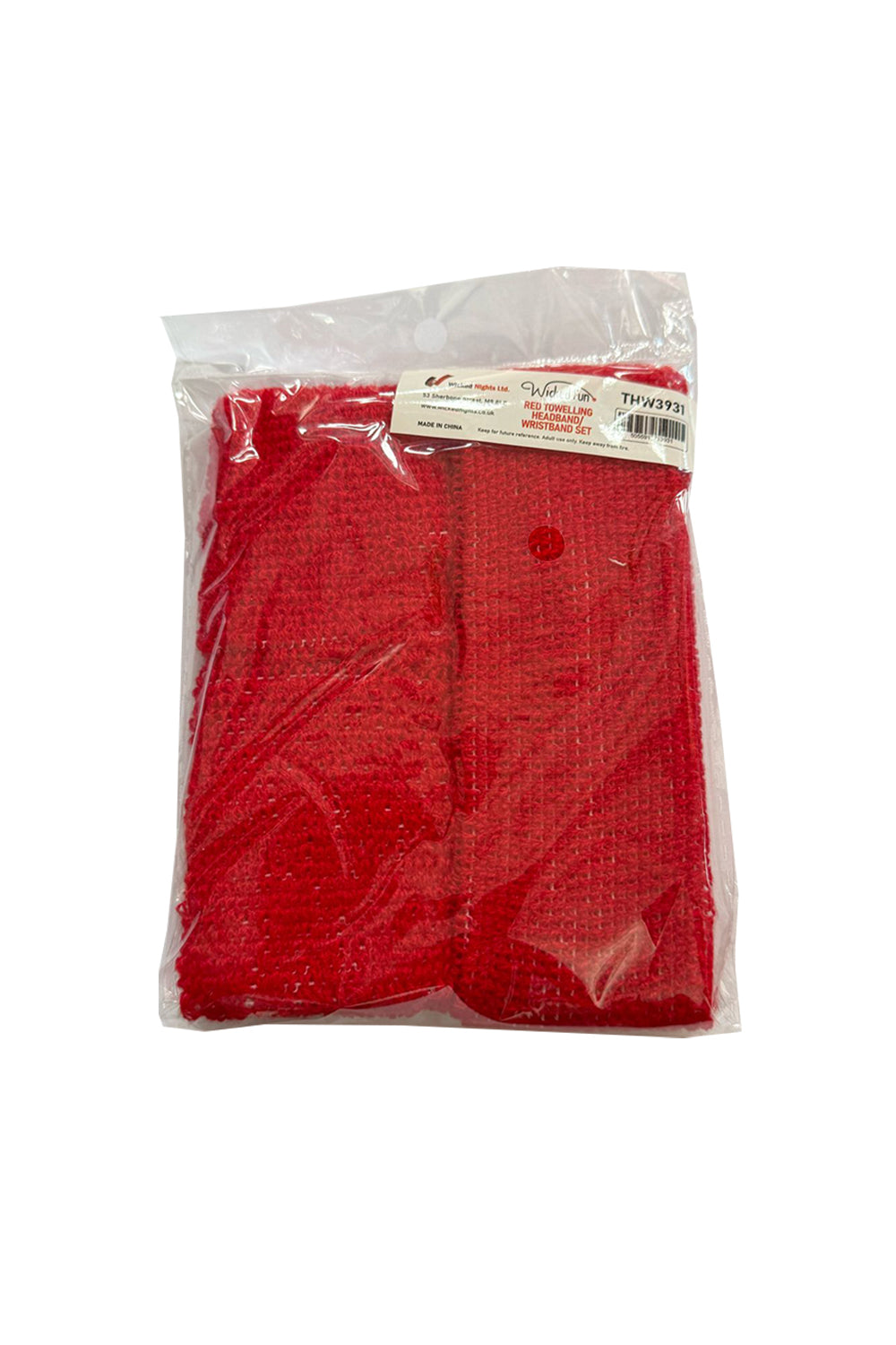 Wickedfun Red Towelling Headband/Wristband Set