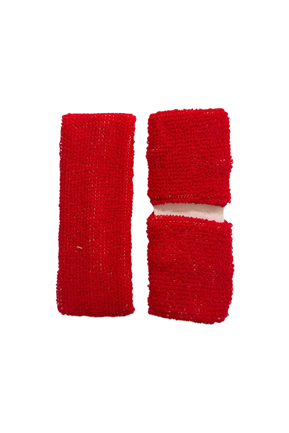 Wickedfun Red Towelling Headband/Wristband Set