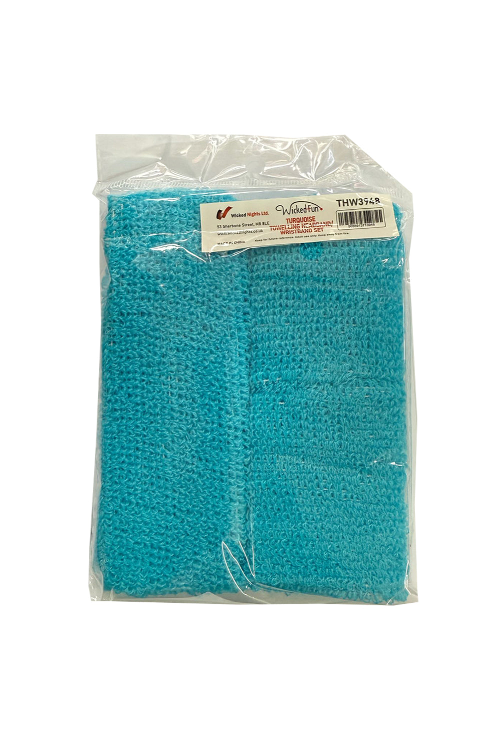 Wickedfun Turquoise Towelling Headband/Wristband Set
