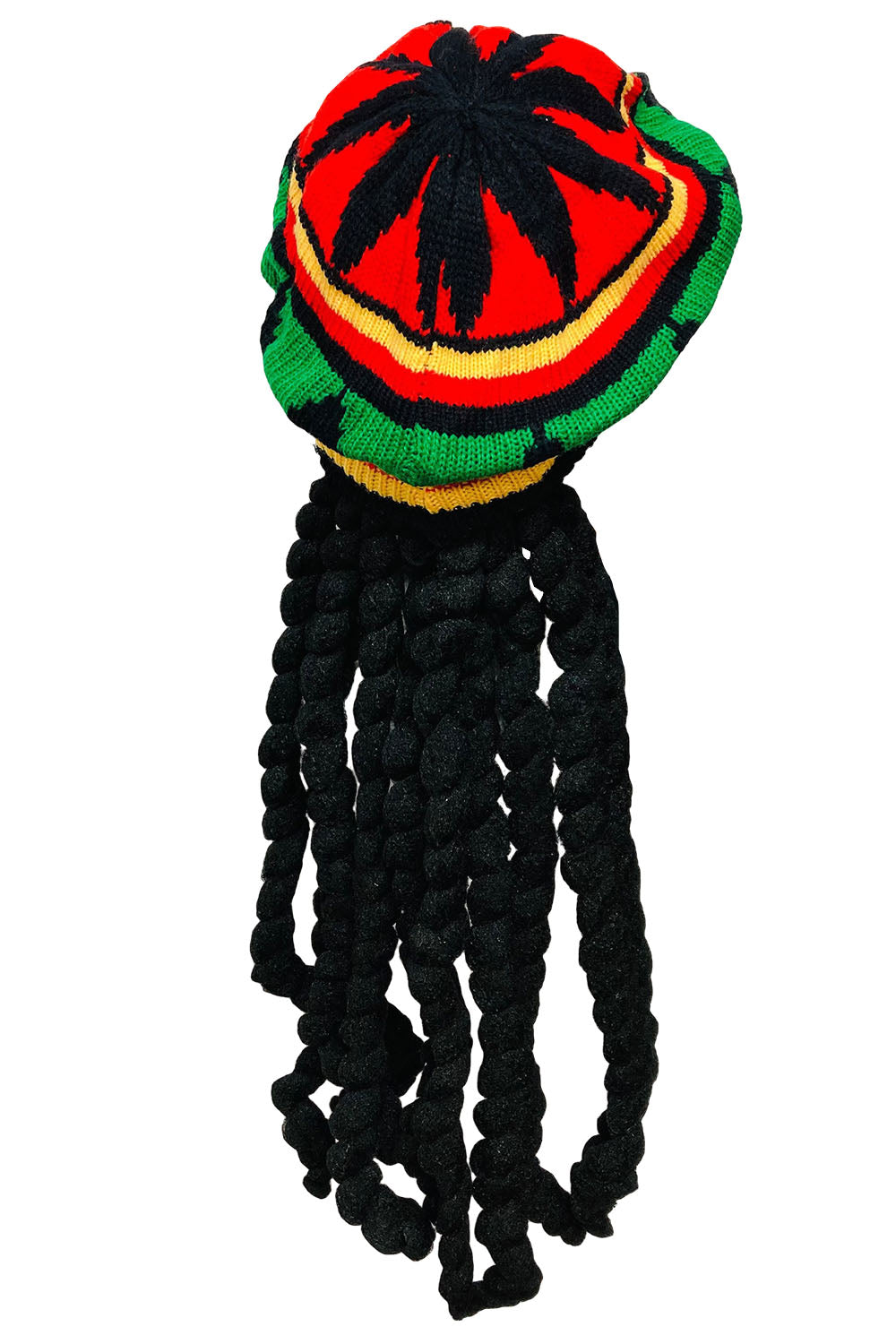 Wickedfun Unisex Rasta Jamaican Hat with Dreadlocks