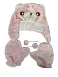 Wickedfun Winter Kids Cute Bear 2pc Set Of Hat And Gloves
