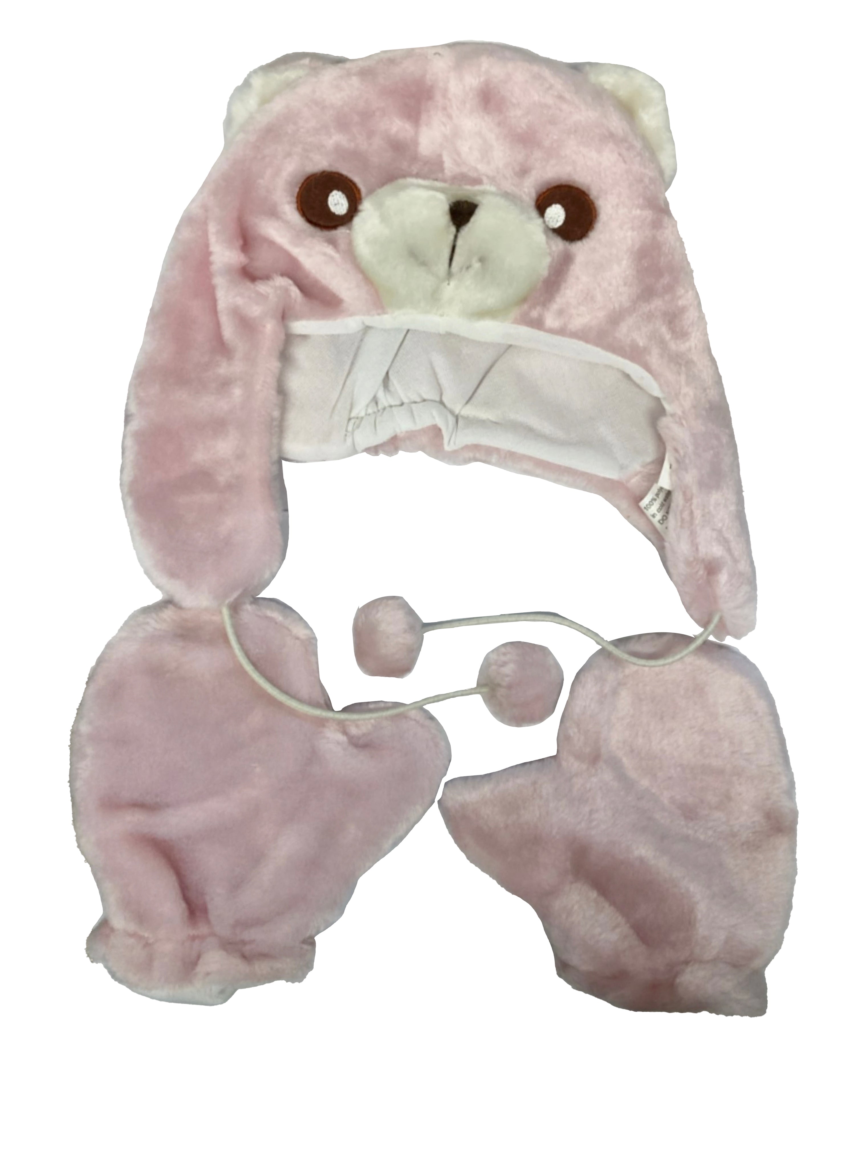 Wickedfun Winter Kids Cute Bear 2pc Set Of Hat And Gloves