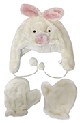Wickedfun Winter Kids Cute Rabbit 2pc Set Of Hat And Gloves