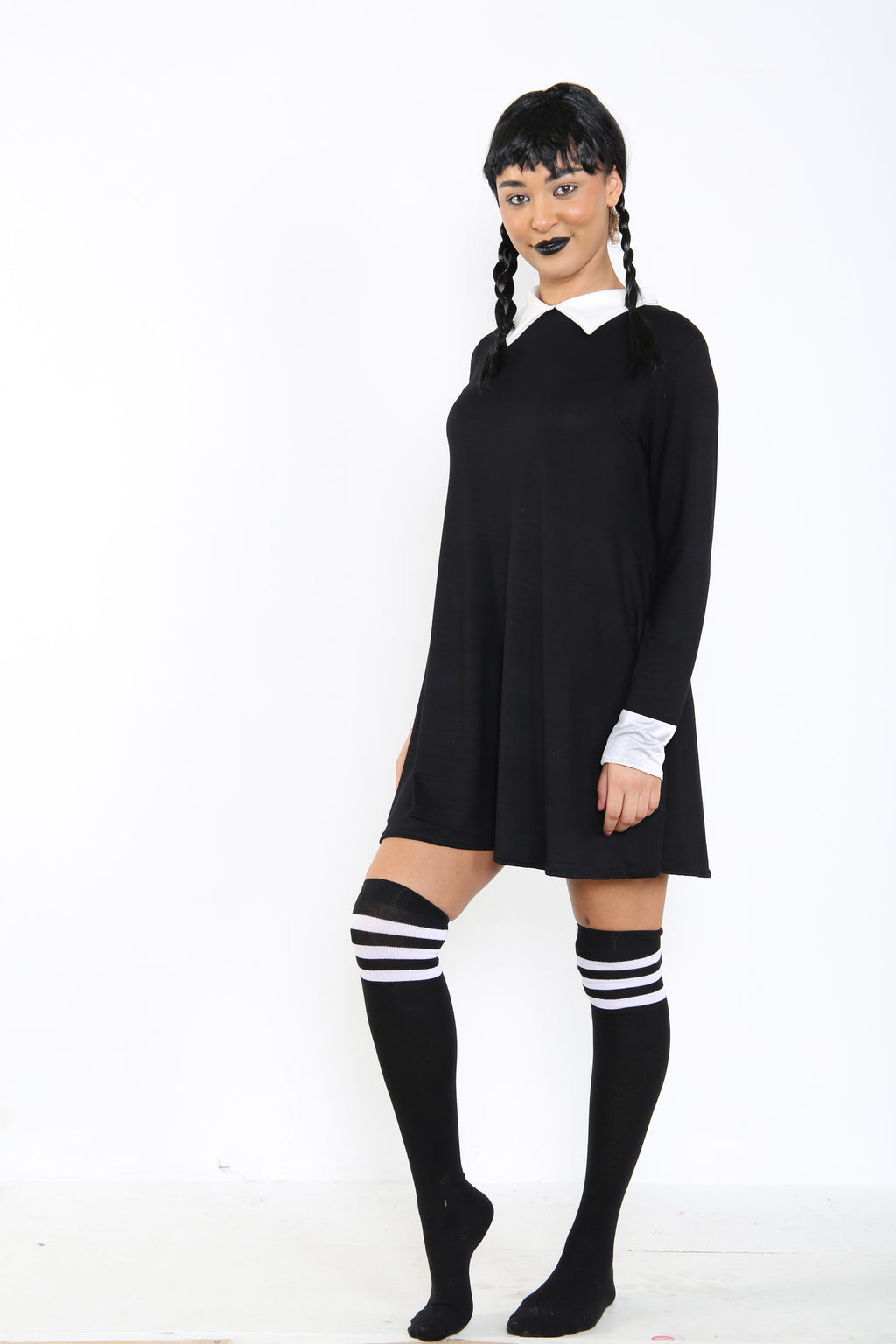 Wickedfun Adult Gothic School Girl Plain Swing Fancy Dress Costume