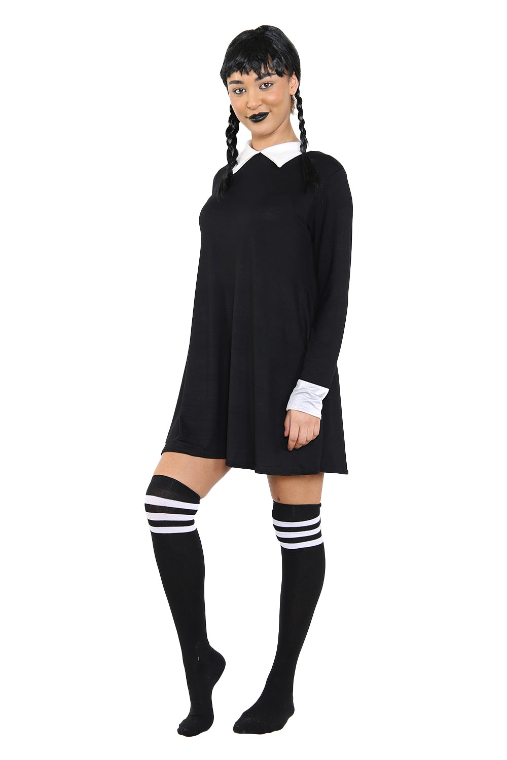 Wickedfun Adult Gothic School Girl Plain Swing Fancy Dress Costume