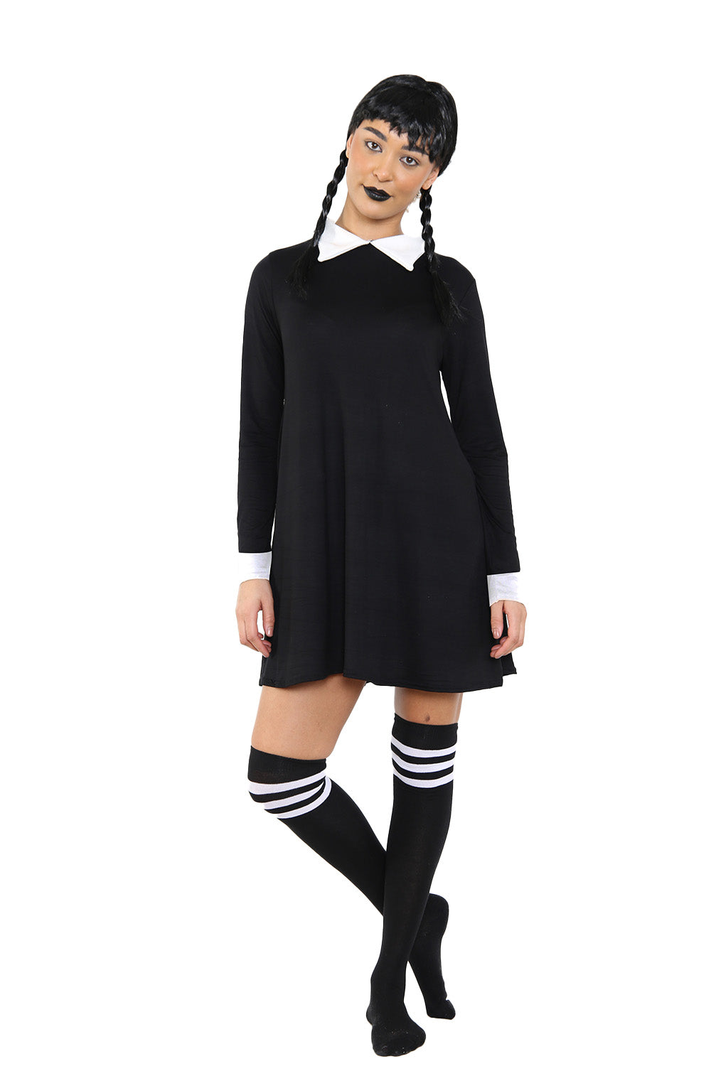 Wickedfun Adult Gothic School Girl Plain Swing Fancy Dress Costume