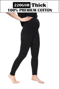 Hugs and Kisses Maternity Black Thick Cotton Leggings