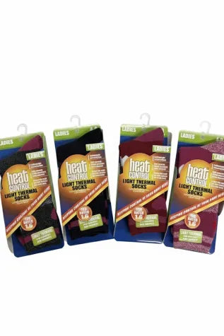 Active Star Womens Assorted Light Thermal Socks  1.6 TOG (1 Pair)