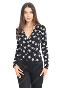 Crazy Chick Adult Skull Printed Black leotard