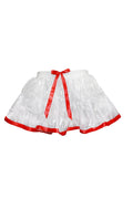 Crazy Chick Adult White Tutu Skirt With Red Ribbon