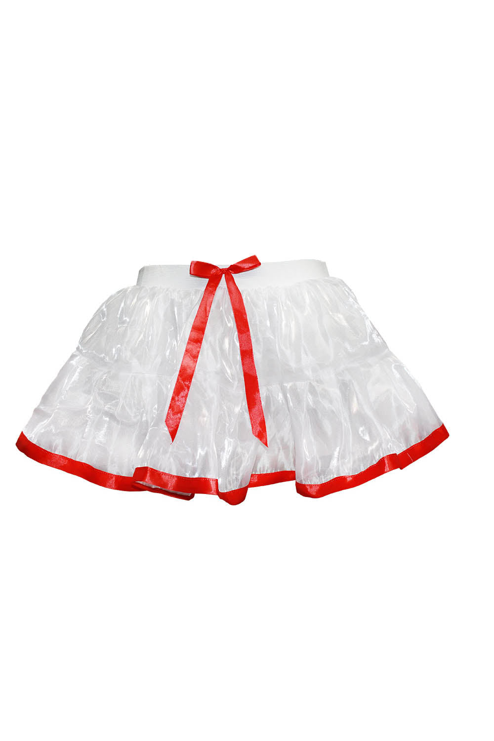 Crazy Chick Adult White Tutu Skirt With Red Ribbon